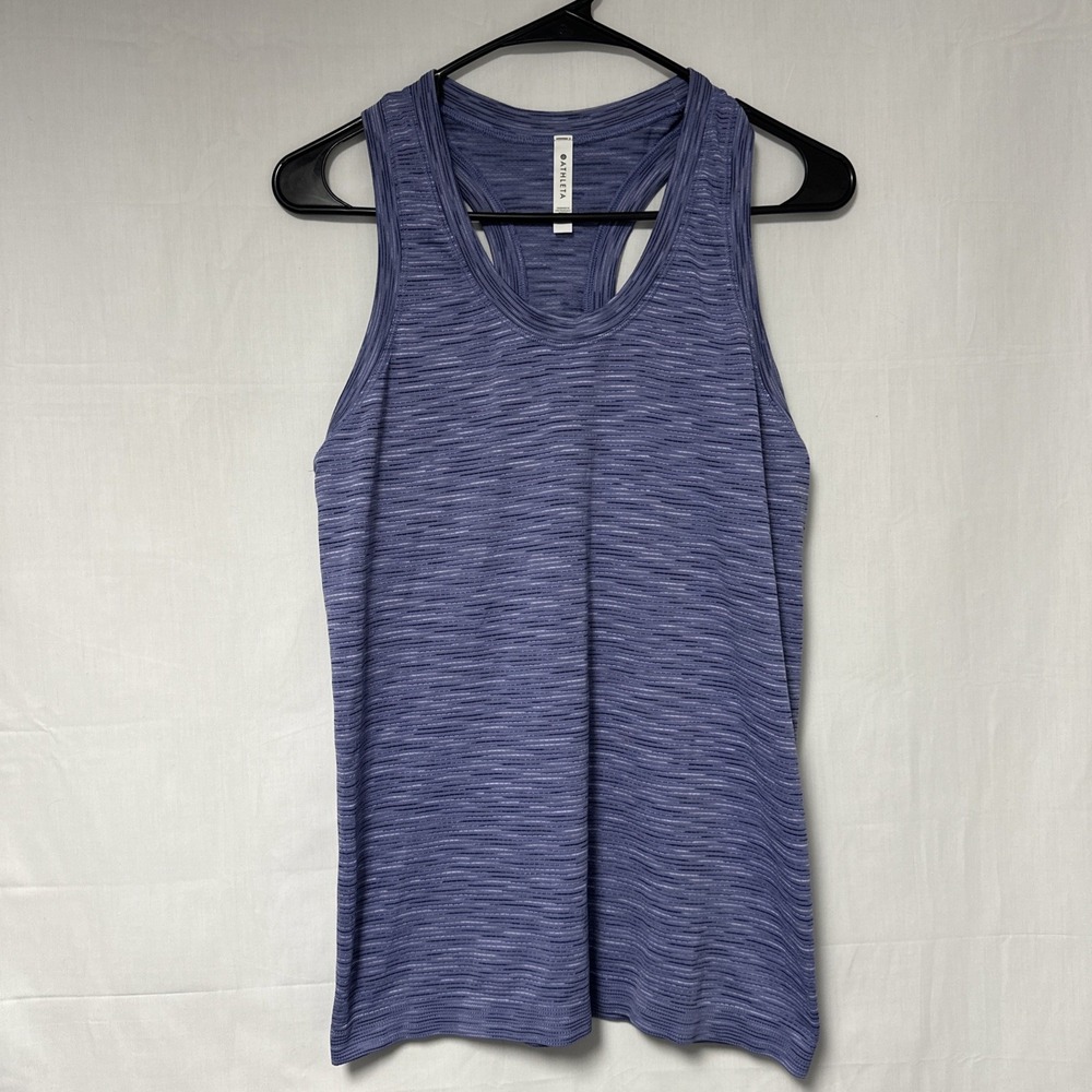 Athleta Women's Medium Momentum Spacedye Racerback Tank Top Purple Run Walk Yoga